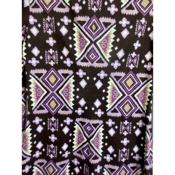 TORY BURCH 4 Stretch Cotton Caftan Dress Ikat Boho Purple Tribal Print Superb! - Picture 8 of 11